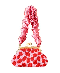 Arnoldi Daisy Hand-beaded Clutch Bag In Pink & Red