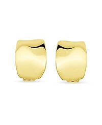 Bling Jewelry Set of 2 Geometric Dome Half Hoop Clip-On Earrings for Non-Pierced Gold Plated