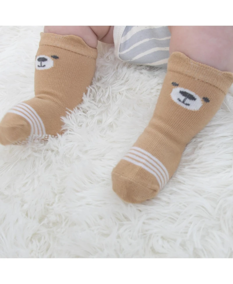 The Peanutshell Baby Boys 12pk Cotton Socks, Grey Oatmeal Mint