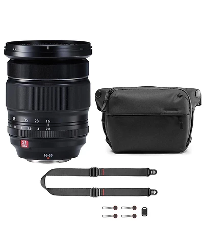 Fujifilm Xf 16-55mm f/2.8 R Lm Wr Lens, Bundle with Peak Design 6L Everyday Sling V2, SlideLITE Strap
