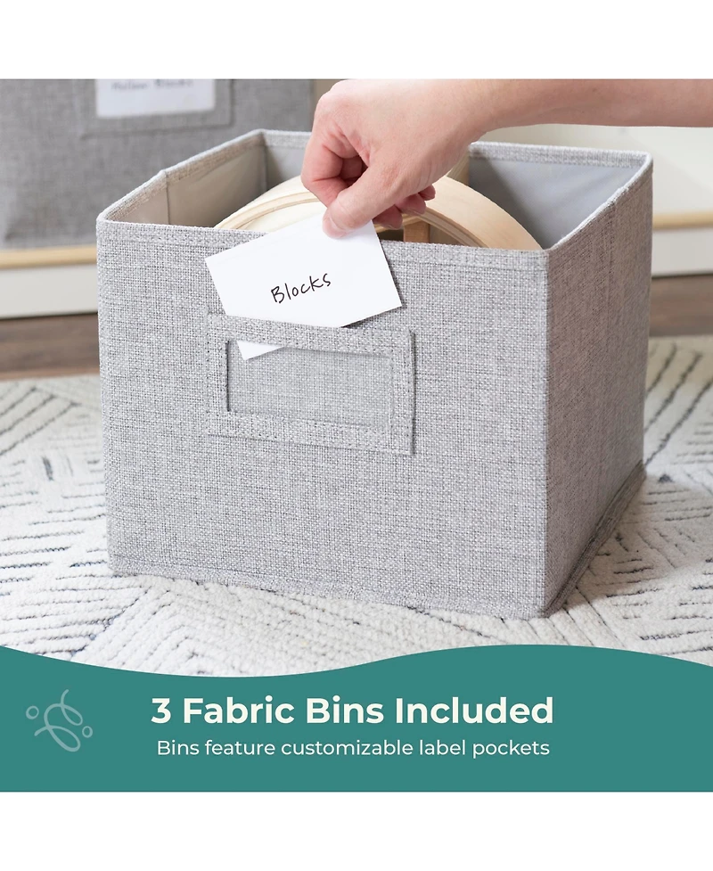 Guidecraft EdQ 2-Shelf Open Storage 24" - White: Wooden Kids' Classroom Furniture, Playroom and Bedroom Toy Cube Organizer