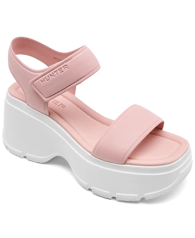 Hunter Women's Abel Square Toe Wedge Casual Sandals from Finish Line