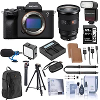 Sony Alpha a7 Iv Mirrorless Camera with Fe 24-70mm f/2.8 Gm Ii Lens, Bundle with 128GB Memory Card, Backpack, 2x Np-FZ100 Battery, 2x Charger Plate, C