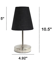 Creekwood Home 10.5" Metal Iconic Duo Mini Sand Nickel Table Lamp Set