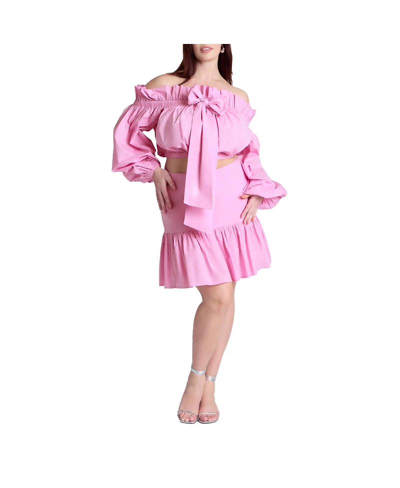 Eloquii Women's Full Poplin Mini Skirt