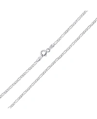 Bling Jewelry Set of 2 Thin 50 Gauge Sterling Silver Figaro Chain Necklace 20 Inch and 24 Inch