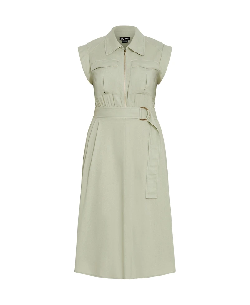 City Chic Plus Utility Midi Dress