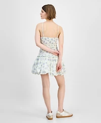 And Now This Women's Printed Cotton Halter Smocked Bubble-Hem Dress, Exclusively at Macy's
