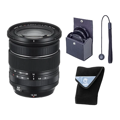 Fujifilm Xf 16-80mm f/4.0 R Ois Wr Lens, Bundle with 72mm Digital Essentials Filter Kit and 15x15" Lens Wrap