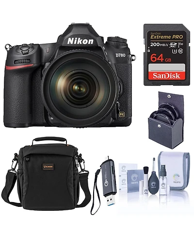 Nikon D780 Fx-Format Dslr Camera with Af-s Nikkor 24-120mm f/4G Ed Vr Lens, Bunde with 64GB Memory Card, 77mm Filter Kit and Bag