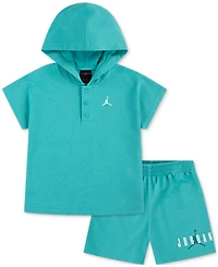 Jordan Baby Boys French Terry Henley Hoodie & Shorts, 2 Piece Set