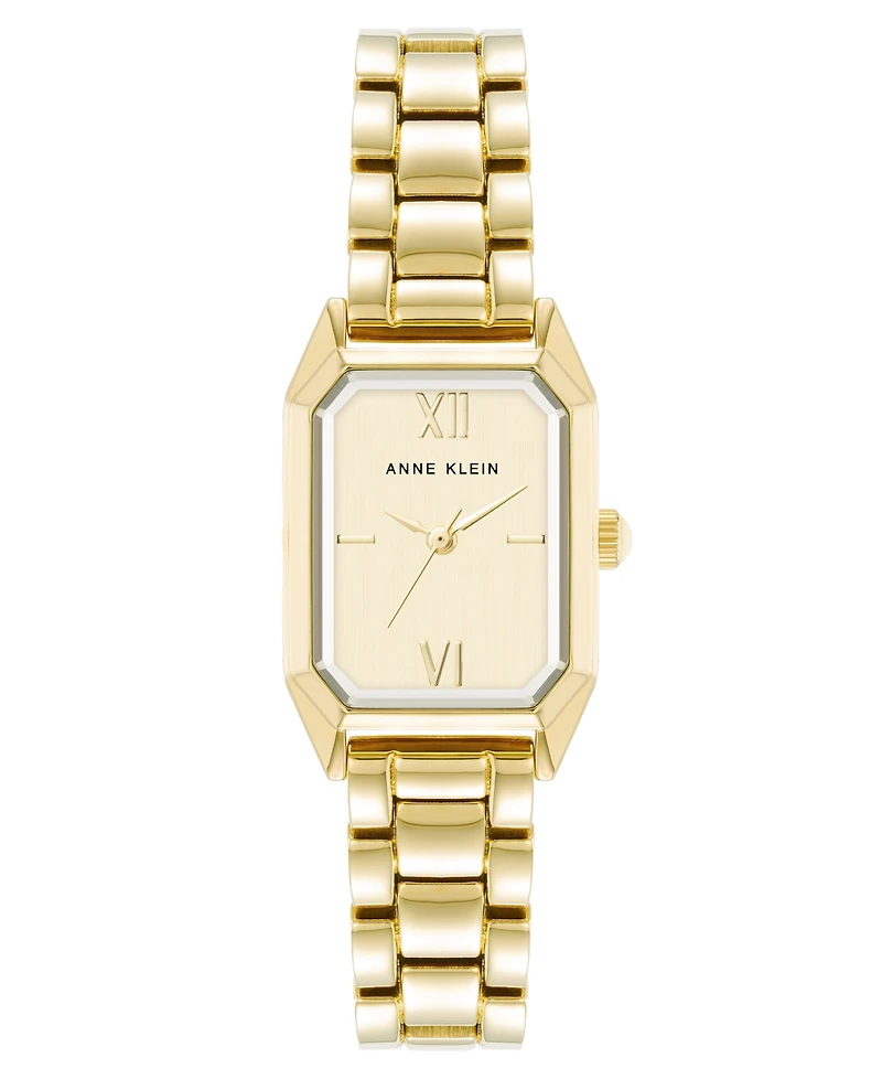 Anne Klein Women's Quartz Petite Octagonal Gold-Tone Metal Alloy Bracelet Watch, 21mm