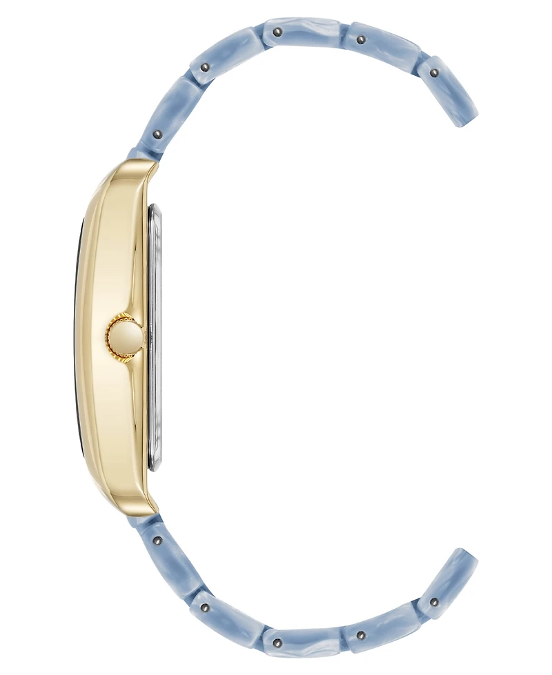 Anne Klein Women's Quartz Delicate Rectangular Light Blue Acetate Bracelet Watch, 26mm