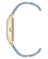 Anne Klein Women's Quartz Delicate Rectangular Light Blue Acetate Bracelet Watch, 26mm