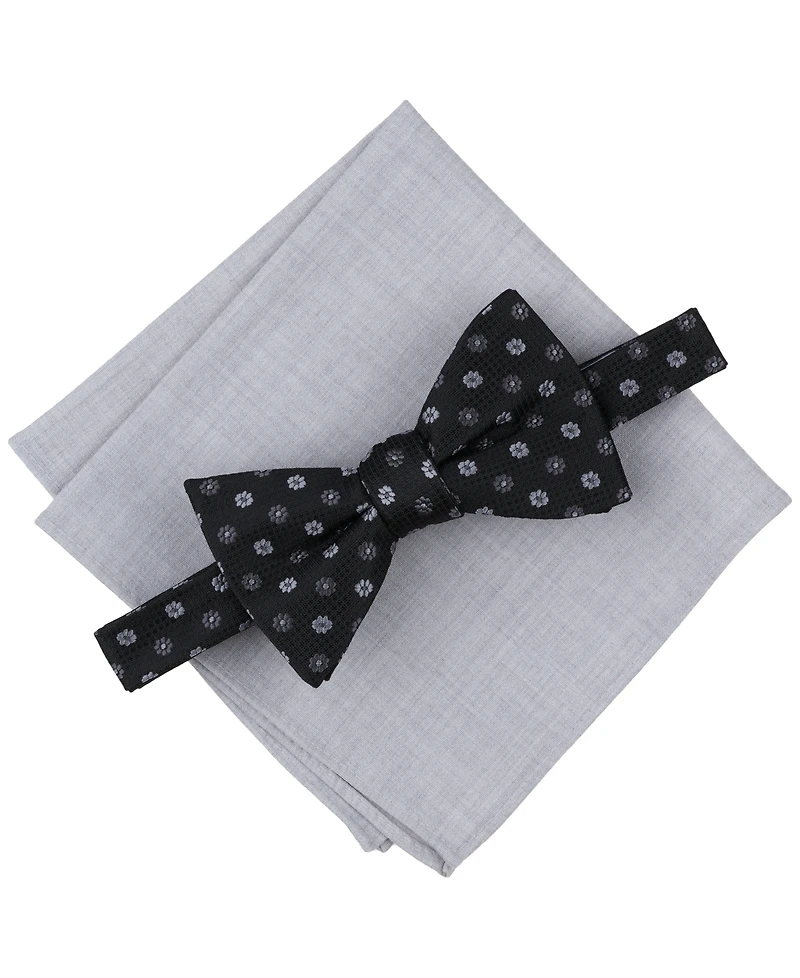 Bar Iii Men's Floral Bow Tie & Solid Pocket Square Set, Exclusively at Macy's