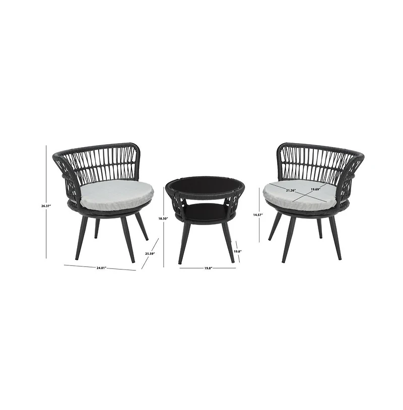 Kyomi 3PC Lounge Set