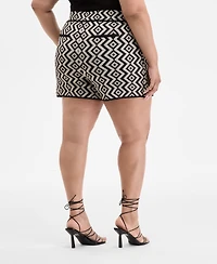 Nina Parker Trendy Plus Geo-Knit Skort