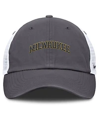Nike Men's Gray Milwaukee Brewers Wordmark Club Adjustable Trucker Hat