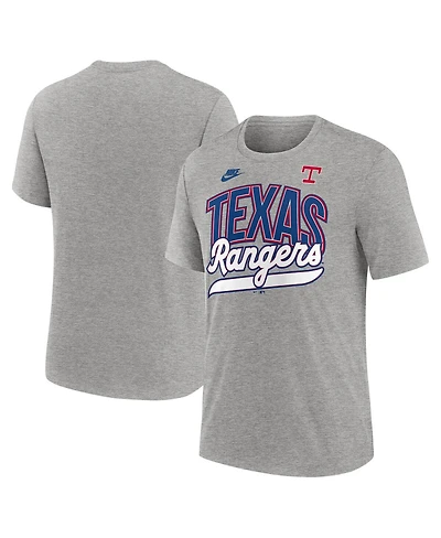Nike Men's Heather Gray Texas Rangers Cooperstown Collection Retro Tri-Blend T-Shirt