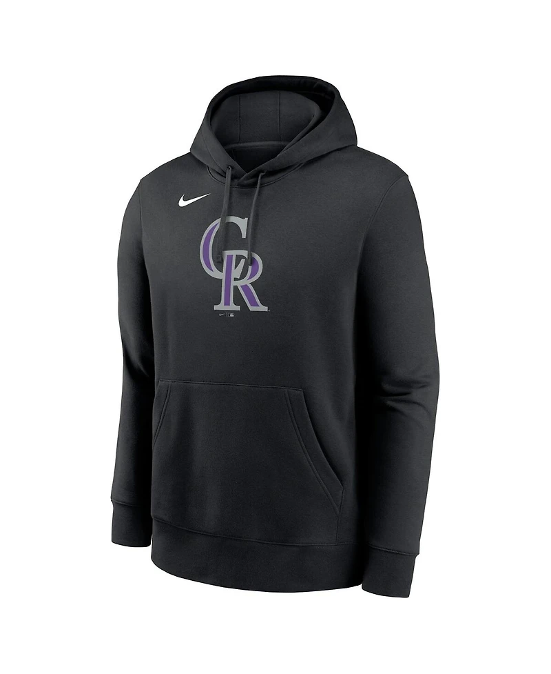 Nike Men's Black Colorado Rockies Logo Club Fleece Pullover Hoodie
