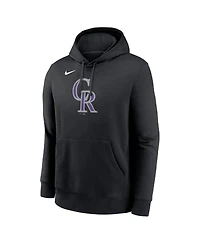 Nike Men's Black Colorado Rockies Logo Club Fleece Pullover Hoodie