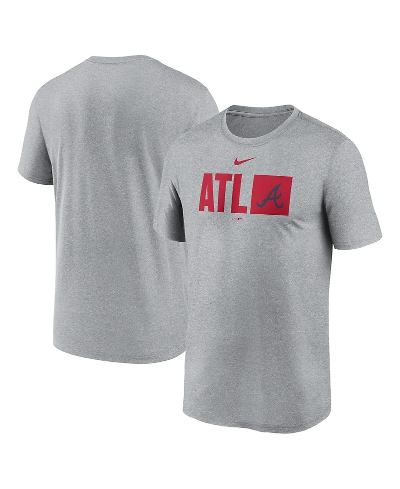 Nike Men's Heather Gray Atlanta Braves Tri-Code Legend T-Shirt