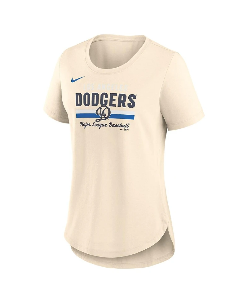 Nike Women's Cream Los Angeles Dodgers City Connect Lockup Tri-Blend T-Shirt