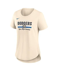 Nike Women's Cream Los Angeles Dodgers City Connect Lockup Tri-Blend T-Shirt