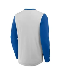 Fanatics Men's Gray/Royal New York Mets Clubhouse Long Sleeve Henley T-Shirt