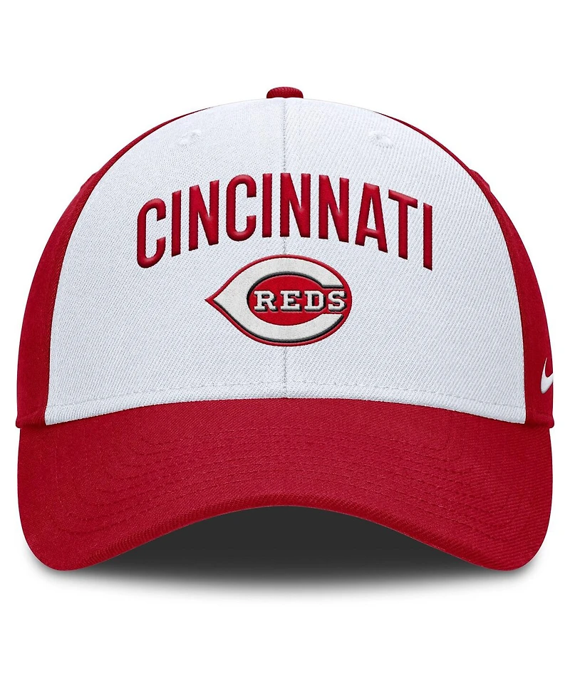 Nike Men's White/Red Cincinnati Reds Club Performance Adjustable Hat