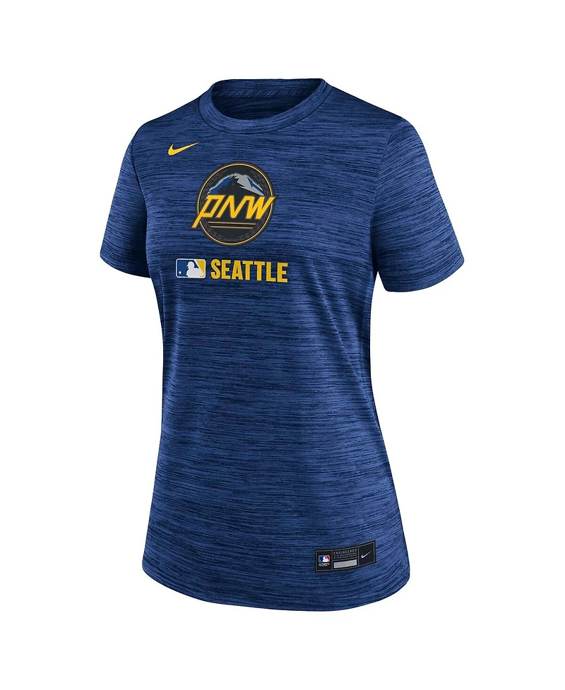 Nike Women's Navy Seattle Mariners Authentic Collection City Connect Velocity Performance T-Shirt
