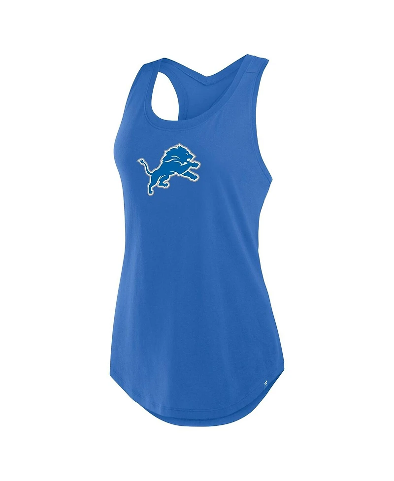 Fanatics Women's Blue Detroit Lions Iron Fan Tank Top