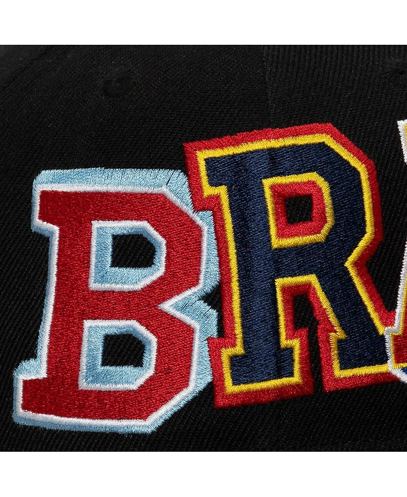 Mitchell & Ness Men's Black Atlanta Braves Hyper Type Pro Crown Snapback Hat