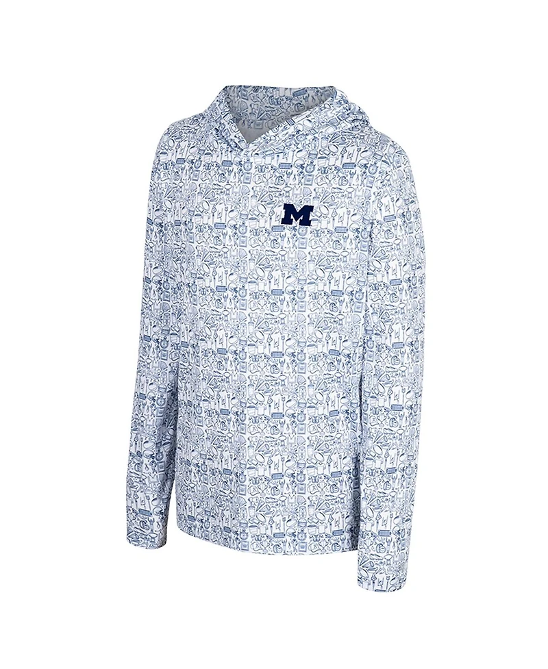 Colosseum Big Boys and Girls Navy Michigan Wolverines All-Over Print Hoodie