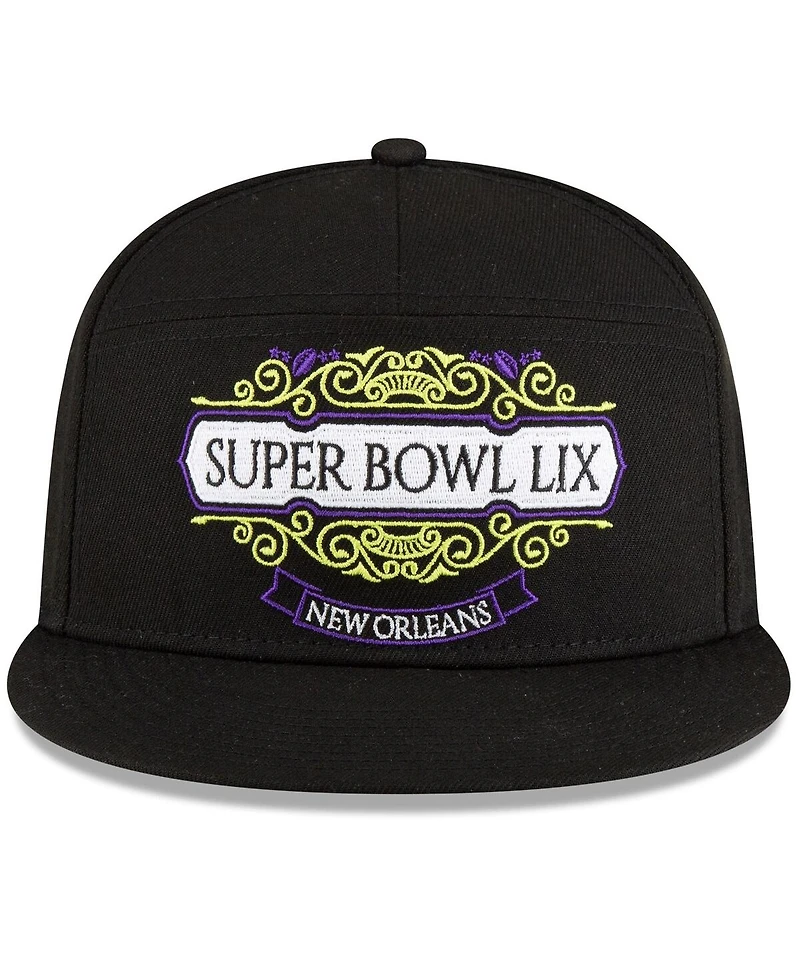 New Era Men's Black Kansas City Chiefs Super Bowl Lix Tarmac Split Panel 9FIFTY Snapback Hat