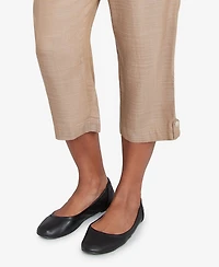 Alfred Dunner Petite Summer Solstice Relaxed Button Tab Capri