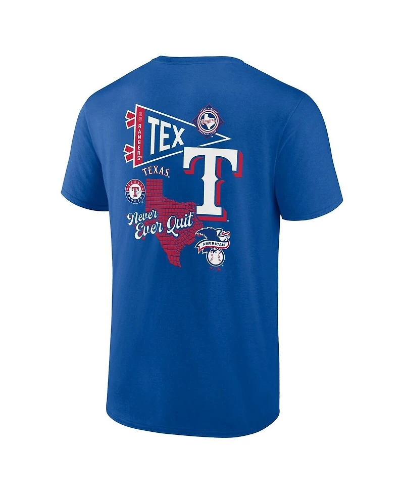 Fanatics Men's Royal Texas Rangers Split Zone T-Shirt