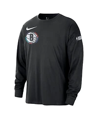 Nike Men's Black Brooklyn Nets 2024/25 City Edition Courtside Max90 Heavyweight Long Sleeve T-Shirt
