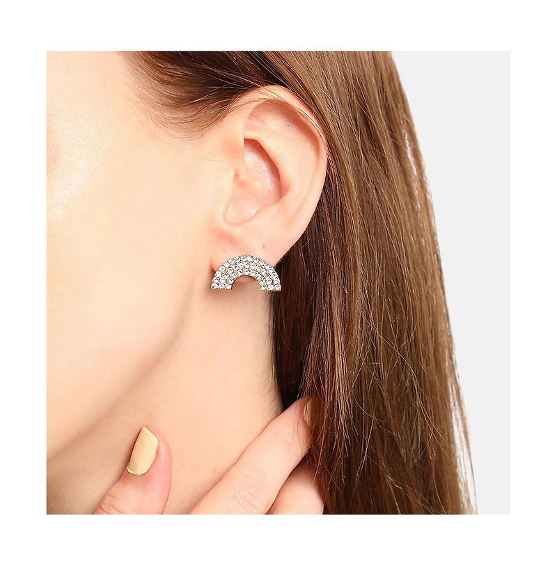 Sohi Women's Gold Plated Party Designer Stone Stud Earrings