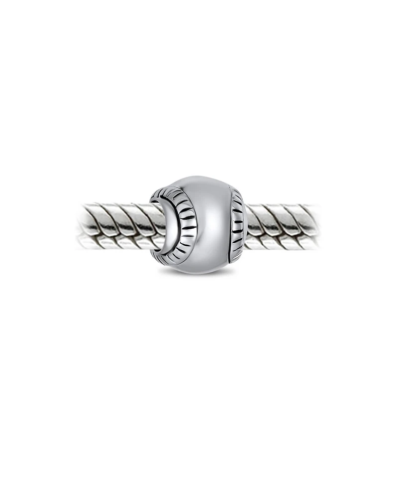 Bling Jewelry Softball Team Charm Bead Sterling Silver for European Bracelets