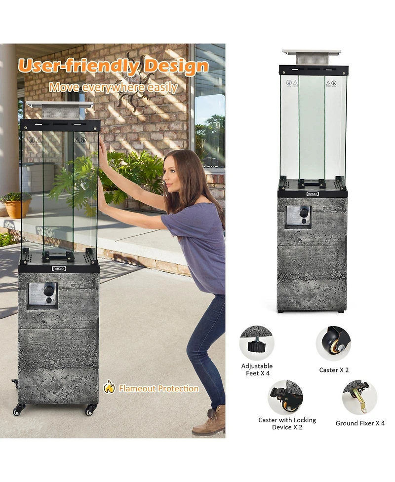 41 000 Btu Propane Patio Heater with Metal Hood