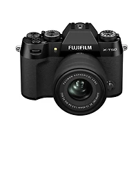Fujifilm X-T50 Mirrorless Camera, Black with Xc 15-45mm f/3.5-5.6 Ois Pz Lens, Bundle with 64GB Sdxc Memory Card, Alpine 120 Shoulder Bag
