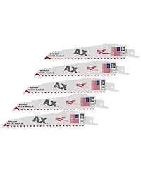 Milwaukee 48-00-5021 6" 5 Tpi The Ax Sawzall Reciprocating Saw Blade - 5 Pack