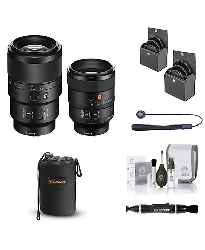 Sony Fe 100mm f/2.8 Stf Gm and Fe 90mm f/2.8 Macro G Oss Lens for Sony E, Bundle with 72mm & 62mm Filter Kit, Lens Pouch, Lens Cleaner, Cleaning Kit,