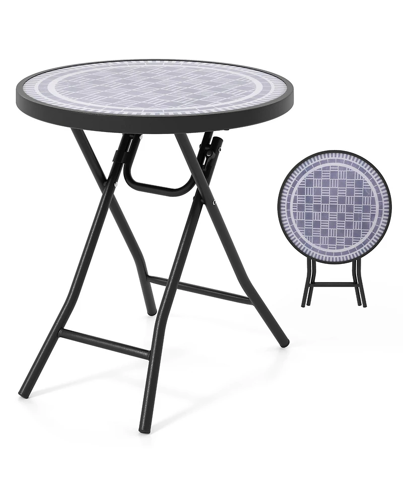 Folding Side Table Patio Round Compact Coffee