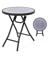 Folding Side Table Patio Round Compact Coffee