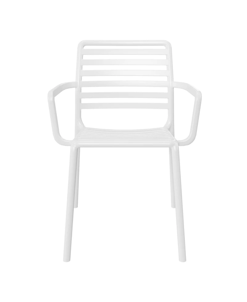 Outdoor Stackable Polypropylene Plastic Resin Dining Armchairs (Set of 4)