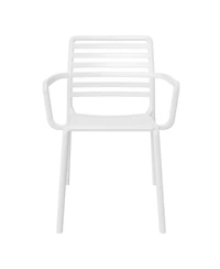 Outdoor Stackable Polypropylene Plastic Resin Dining Armchairs (Set of 4)