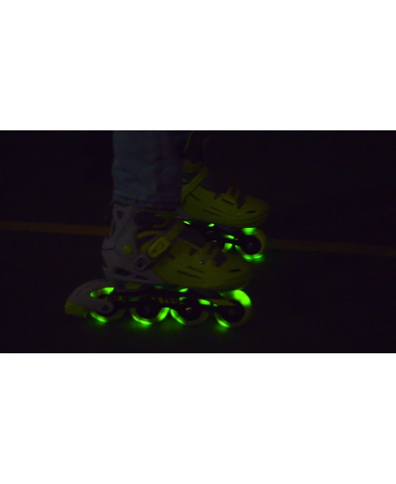 C7skates Adjustable Youth Inline Skates with Light Up Wheels (Flash