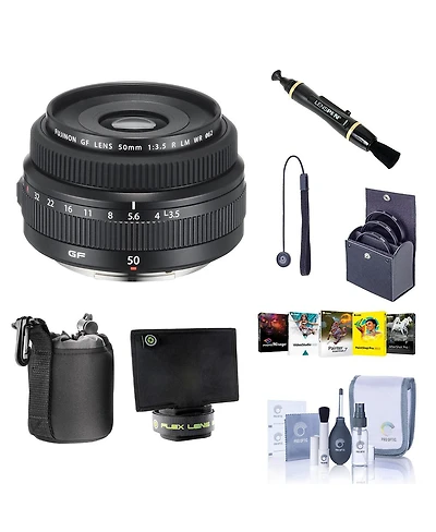 Fujifilm Gf 50mm f/3.5 R Lm Wr Lens, Bundle with ProOptic 62mm Filter Kit, Cleaning Kit, Lens Cap Tether, Lens Case, Flex Lens Shade, Lens Cleaner